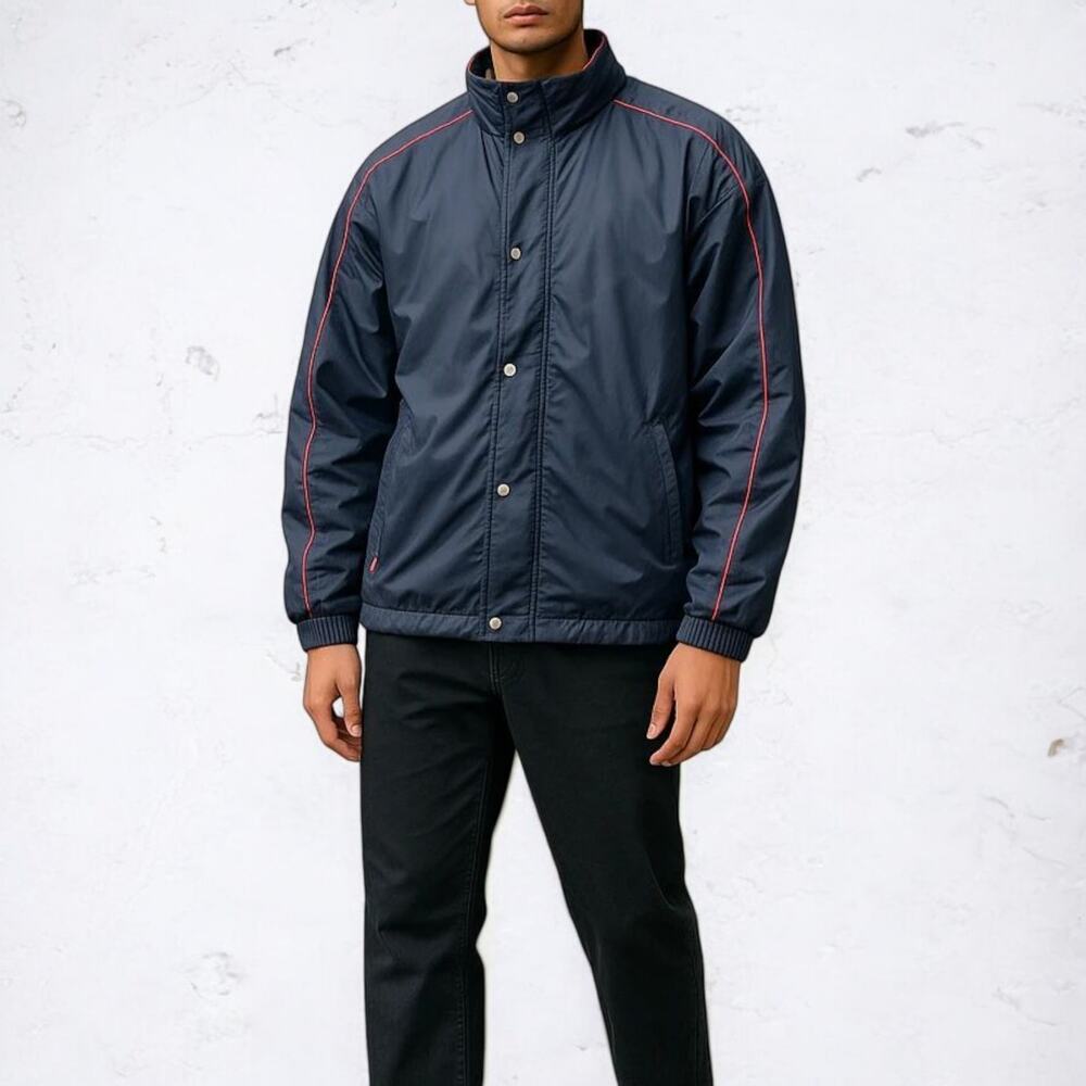 Lauren Ralph Lauren Navy Blueβ Full Zip Nylon Athletic Jacket Medium